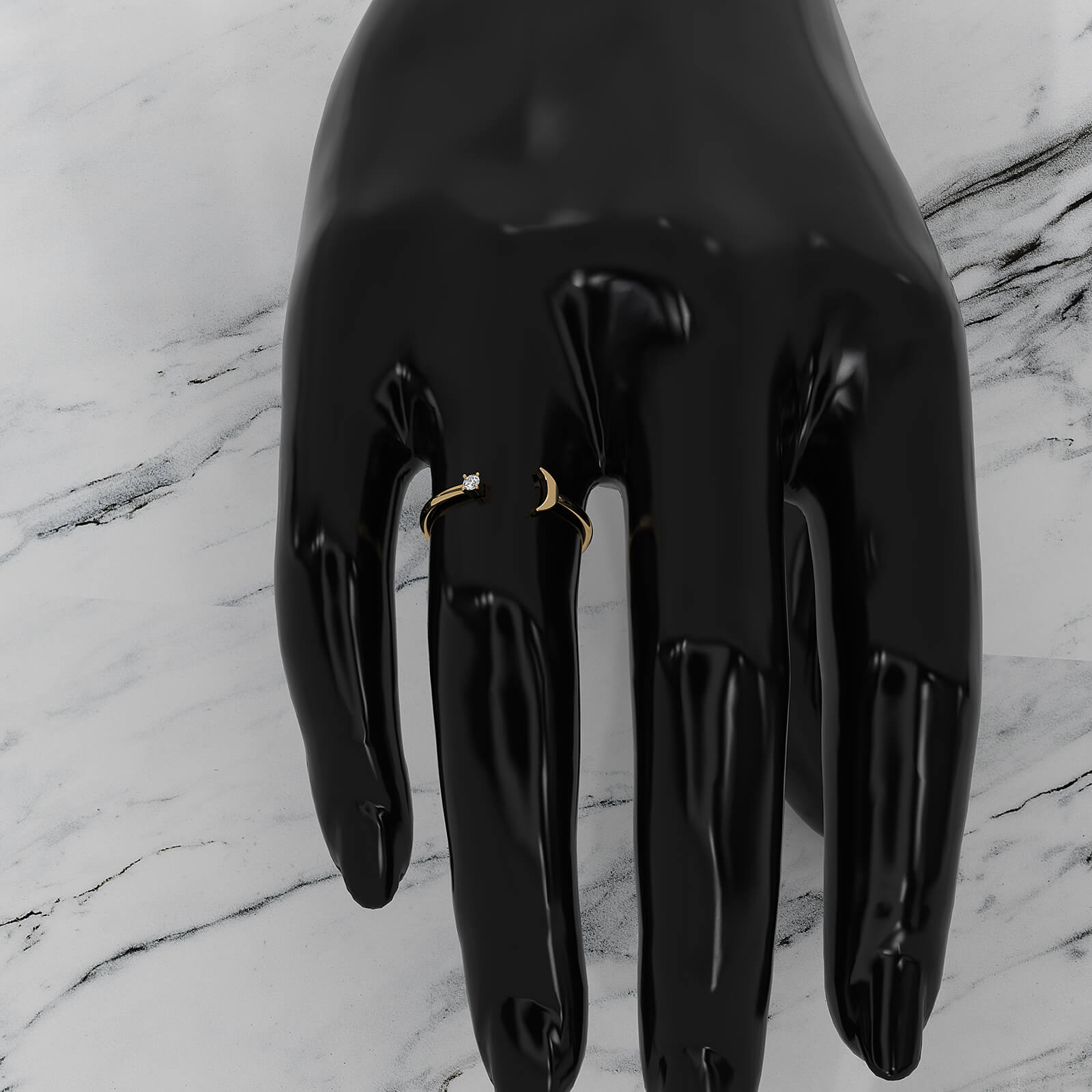 Stackable Petite Prong Set Round Lab Diamond Fashion Ring 0.03ctw.