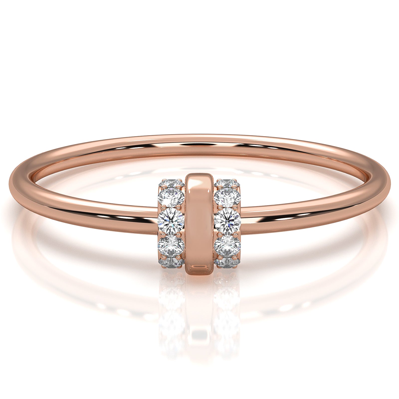 Delicate Stackable Round Lab Diamond Prong Set Fashion Ring 0.07ctw.