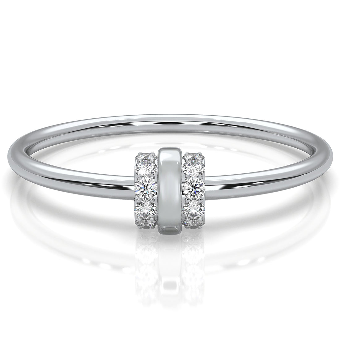 Delicate Stackable Round Lab Diamond Prong Set Fashion Ring 0.07ctw.