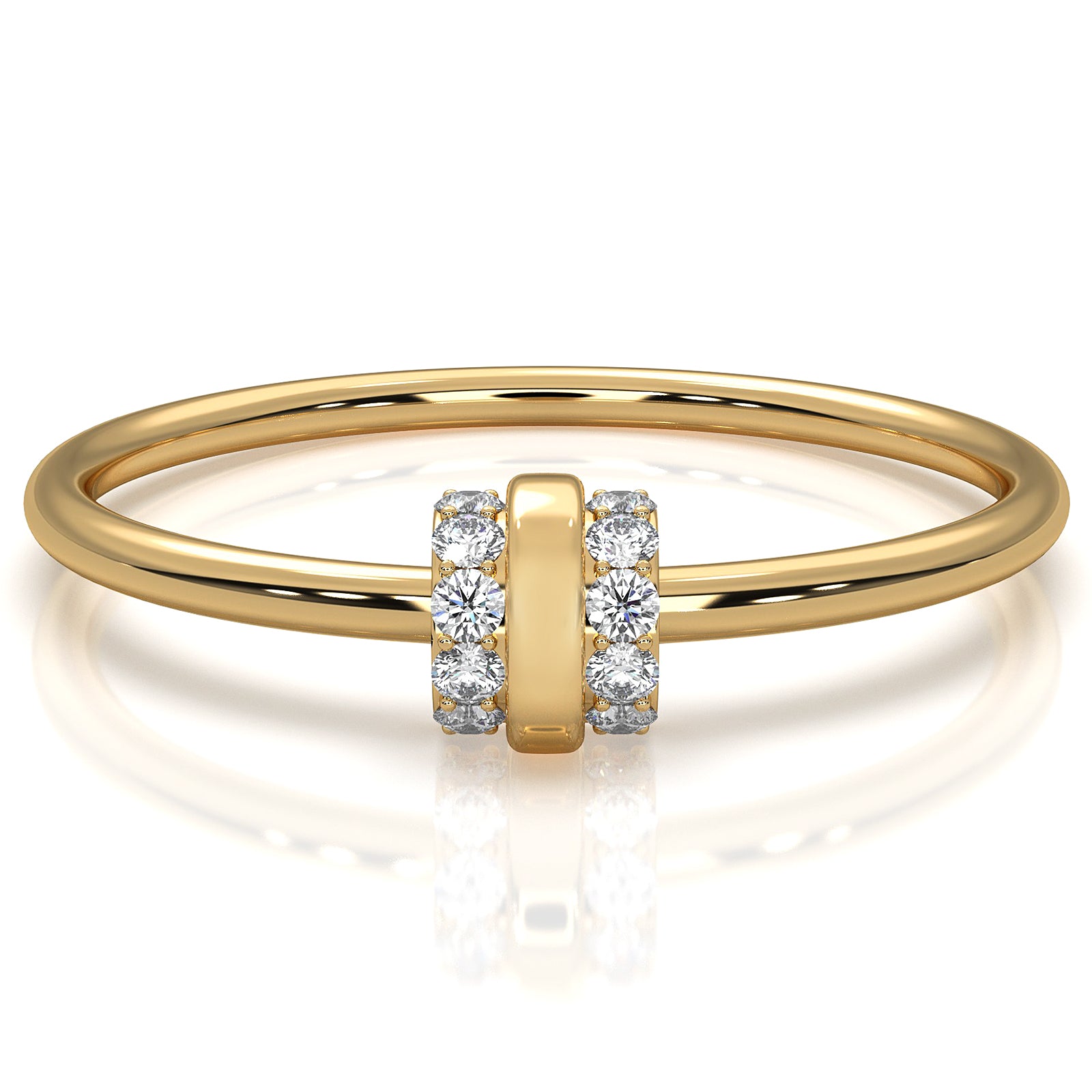 Delicate Stackable Round Lab Diamond Prong Set Fashion Ring 0.07ctw.