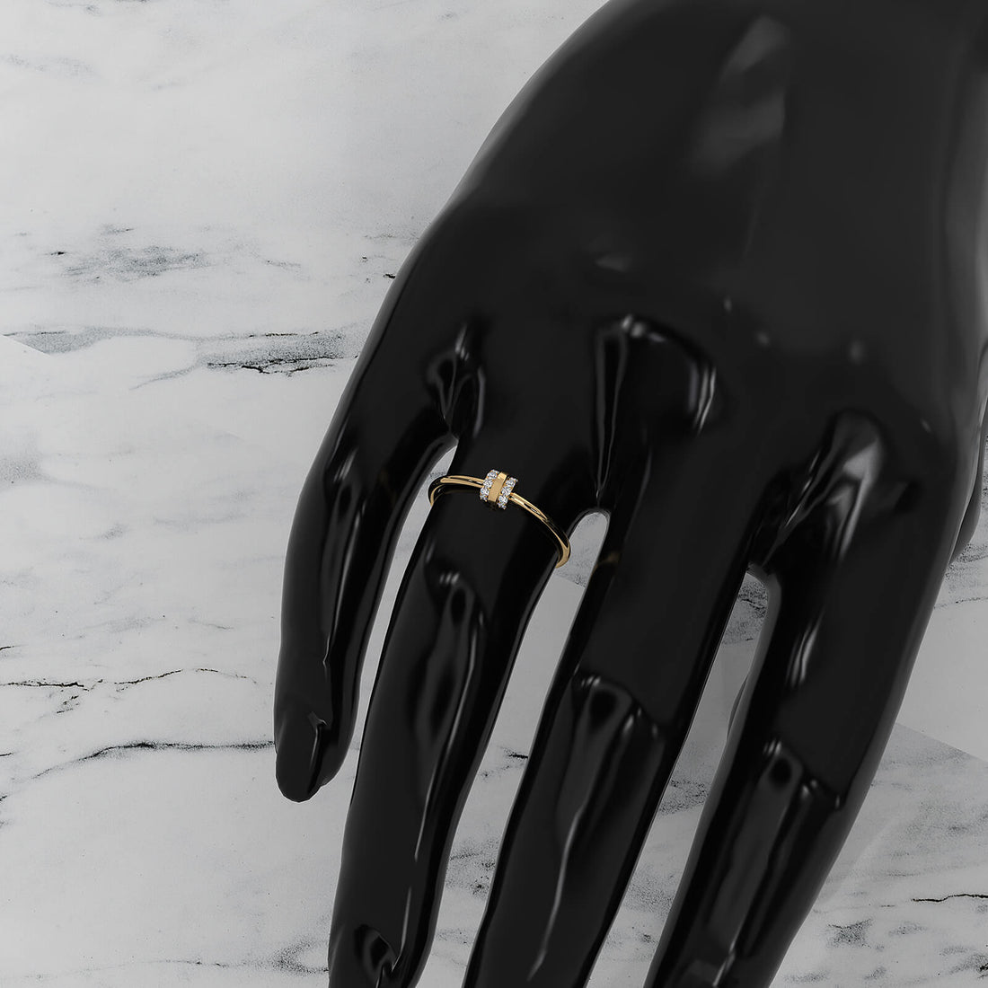 Delicate Stackable Round Lab Diamond Prong Set Fashion Ring 0.07ctw.