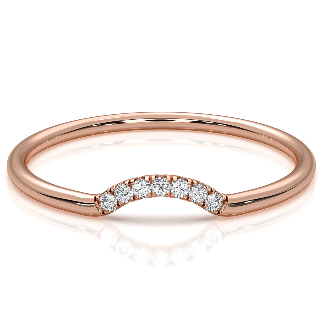 5 Stone Round Lab Diamond Minimalist Stackable Fashion Ring 0.02ctw.
