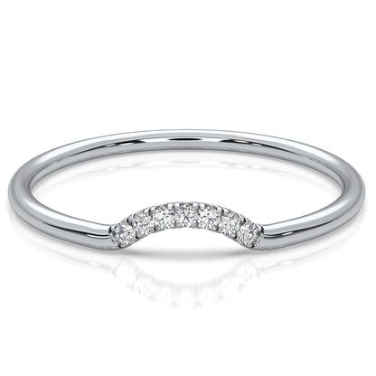 5 Stone Round Lab Diamond Minimalist Stackable Fashion Ring 0.02ctw.