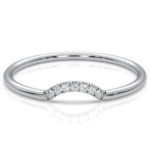 5 Stone Round Lab Diamond Minimalist Stackable Fashion Ring 0.02ctw.