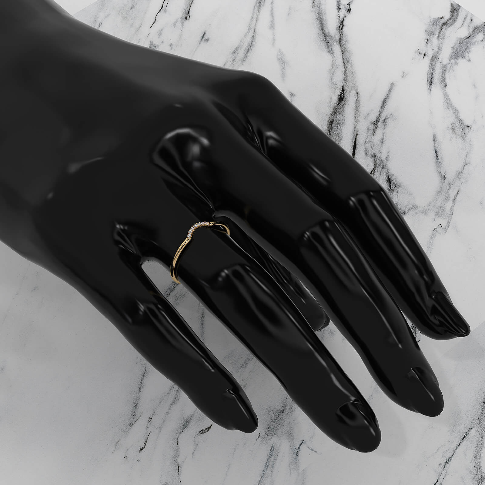 5 Stone Round Lab Diamond Minimalist Stackable Fashion Ring 0.02ctw.