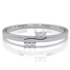 Stackable 4 Stone Round Lab Diamond Swirl Wedding Ring 0.03ctw.