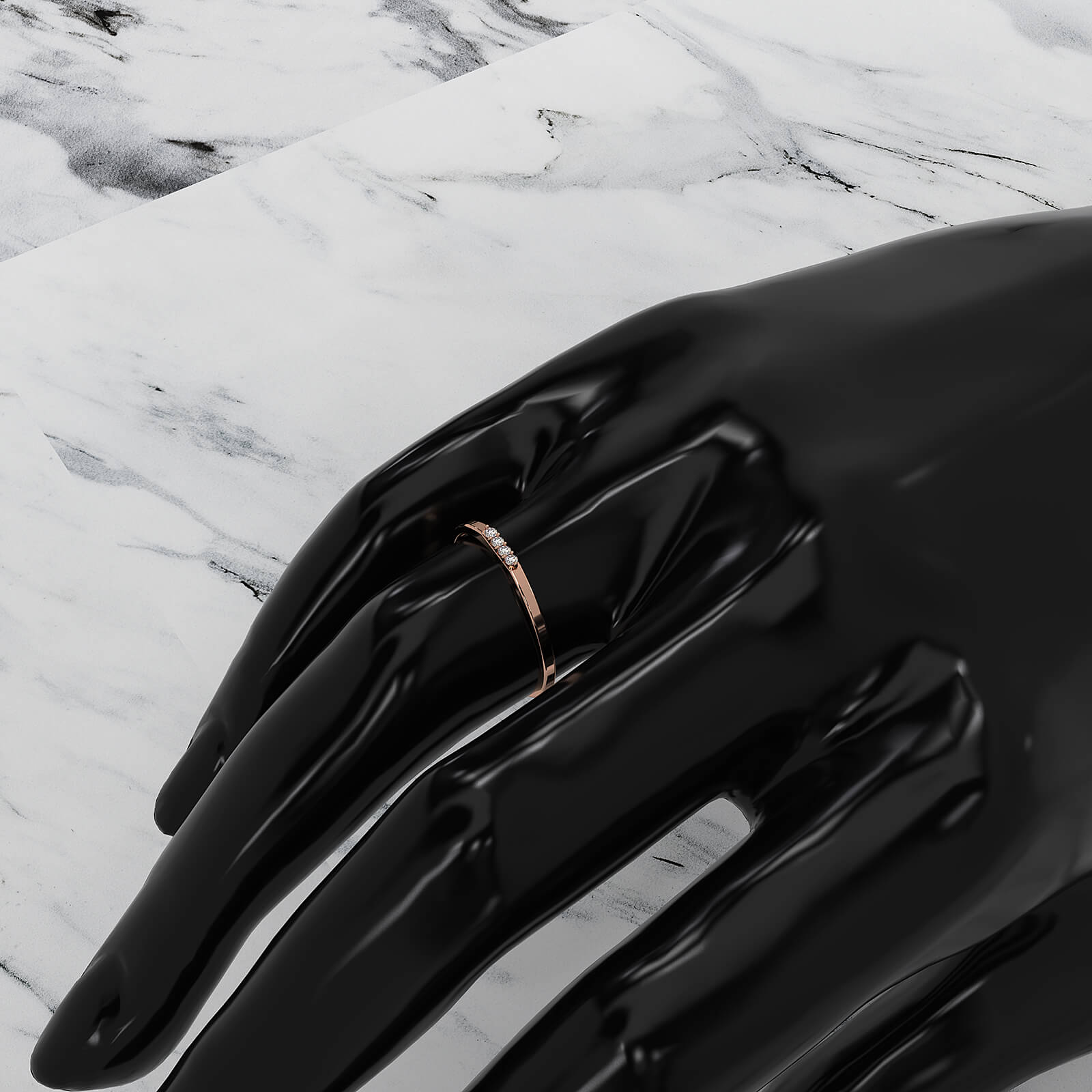 Stackable Round Lab Diamond Prong Set Promise Ring 0.03ctw.