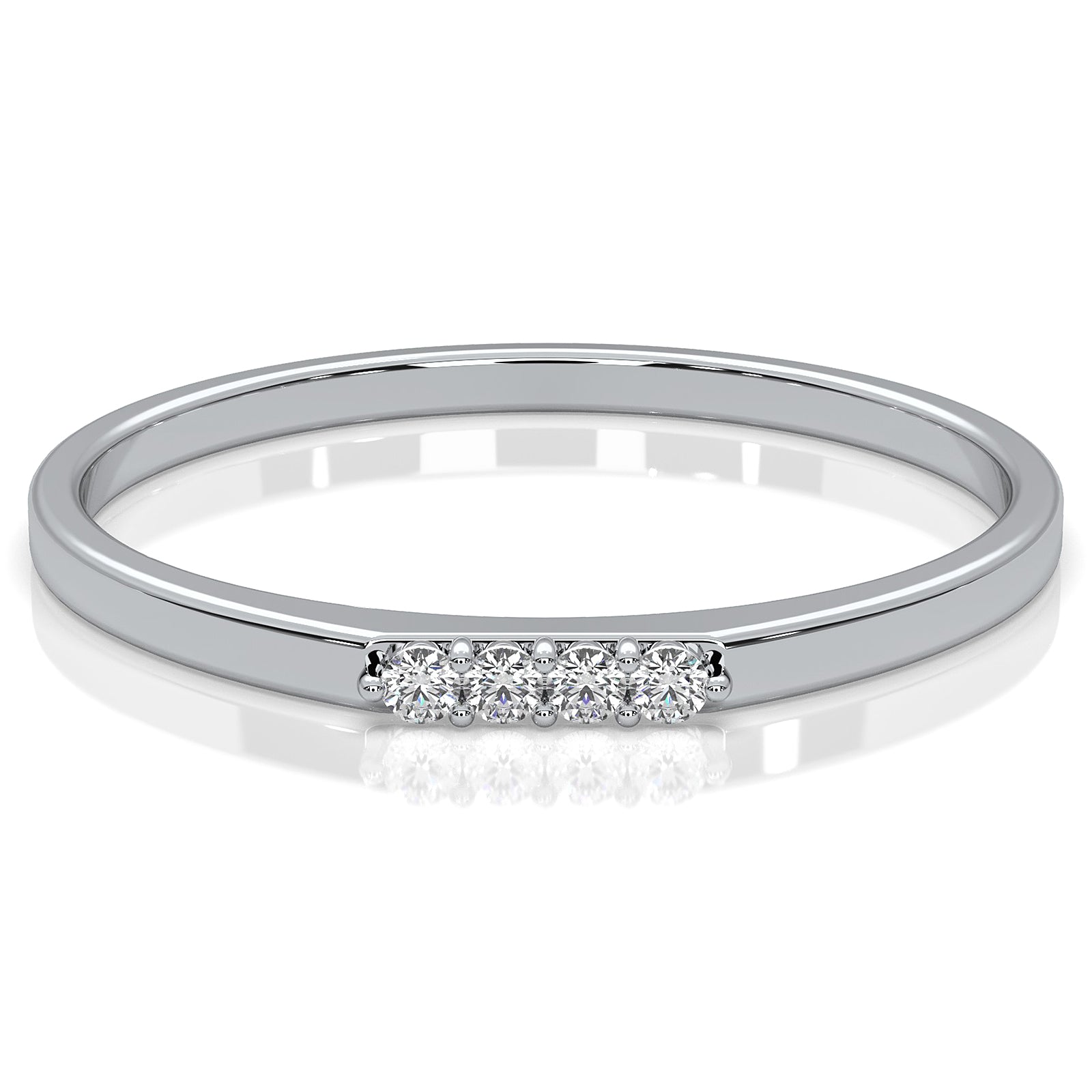Stackable Round Lab Diamond Prong Set Promise Ring 0.03ctw.