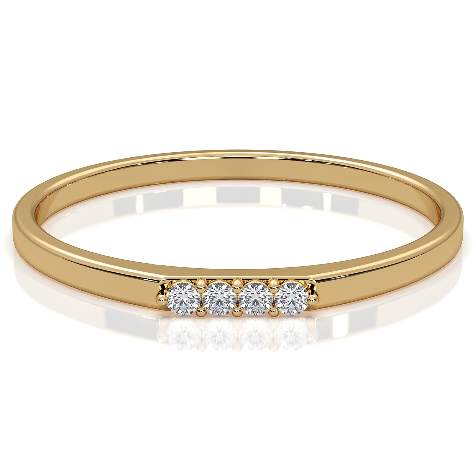 Stackable Round Lab Diamond Prong Set Promise Ring 0.03ctw.