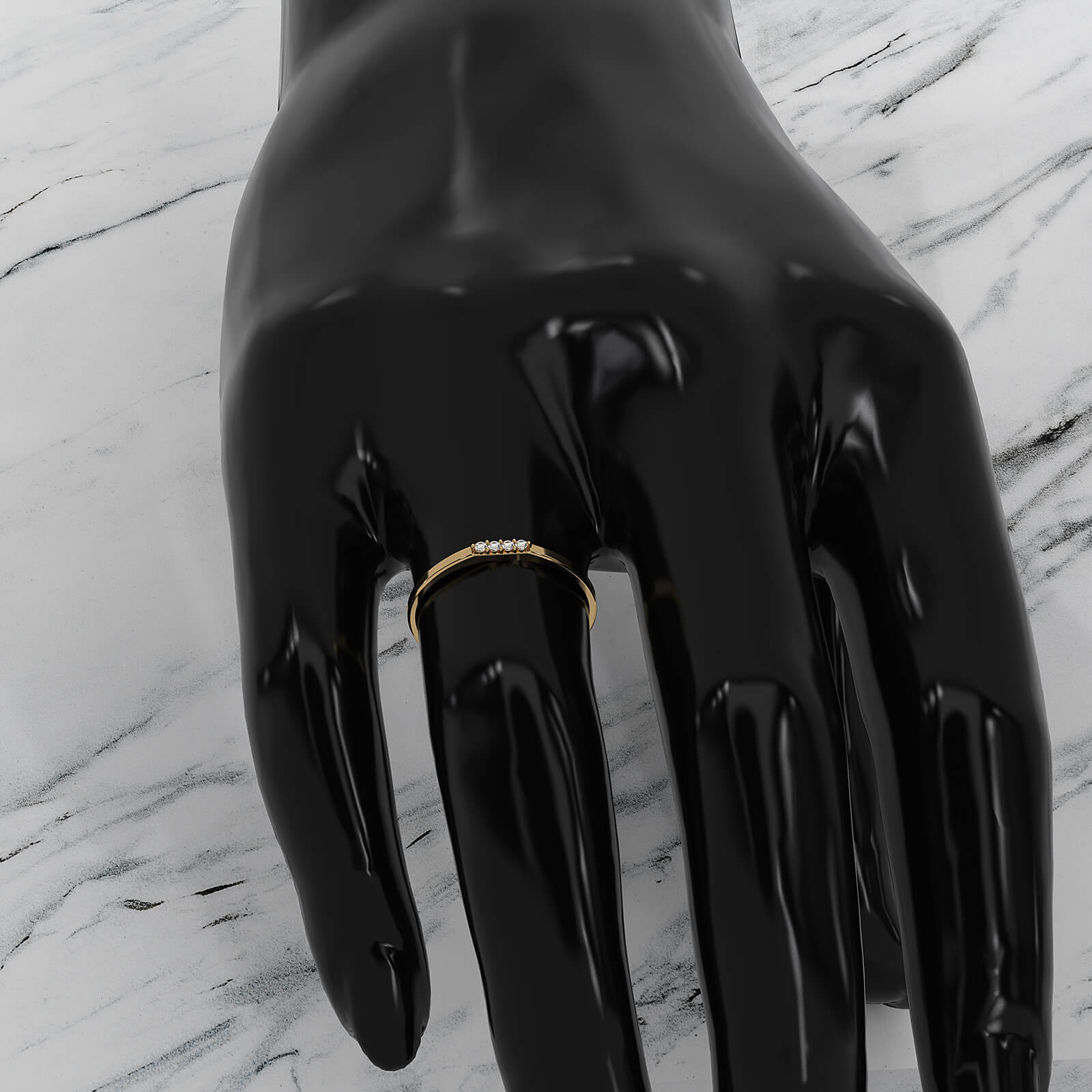 Stackable Round Lab Diamond Prong Set Promise Ring 0.03ctw.