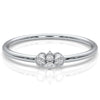 Natural 4 Stone Round Lab Diamond Minimalist Wedding Ring 0.03ctw.