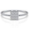 Sleek & Slim Square Shape Round Cut Lab Diamond Fashion Ring 0.17ctw.