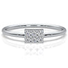 Slim Minimalist Rectangle Shape Lab Diamond Engagement Ring 0.11ctw.