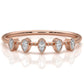 Minimalist 5 Stone Pear Lab Diamond bezel Set Promise Ring 0.08ctw.