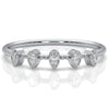 Minimalist 5 Stone Pear Lab Diamond bezel Set Promise Ring 0.08ctw.