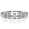 Slim 5 Stone Baguette Lab Diamond Bezel Set Minimalist Fashion Ring 0.19ctw.
