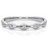 Delicate Bamboo Round Lab Diamond Bezel Set Wedding Ring 0.04ctw.
