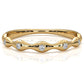 Delicate Bamboo Round Lab Diamond Bezel Set Wedding Ring 0.04ctw.