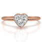 Stackable Heart Lab Diamond Bezel Set Engagement Ring 0.59ctw.
