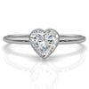 Stackable Heart Lab Diamond Bezel Set Engagement Ring 0.59ctw.