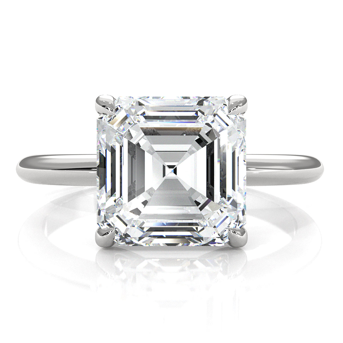 4g Knife Edge Solitaire Lab Grown Diamond Engagement Ring 2.5mm IGI Certified 3.00 Ctw.