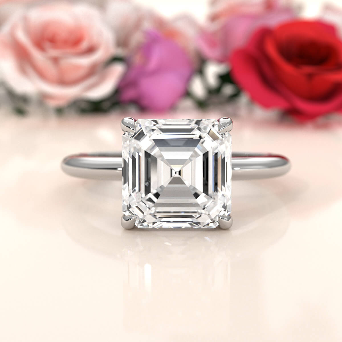 4g Knife Edge Solitaire Lab Grown Diamond Engagement Ring 2.5mm IGI Certified 3.00 Ctw.