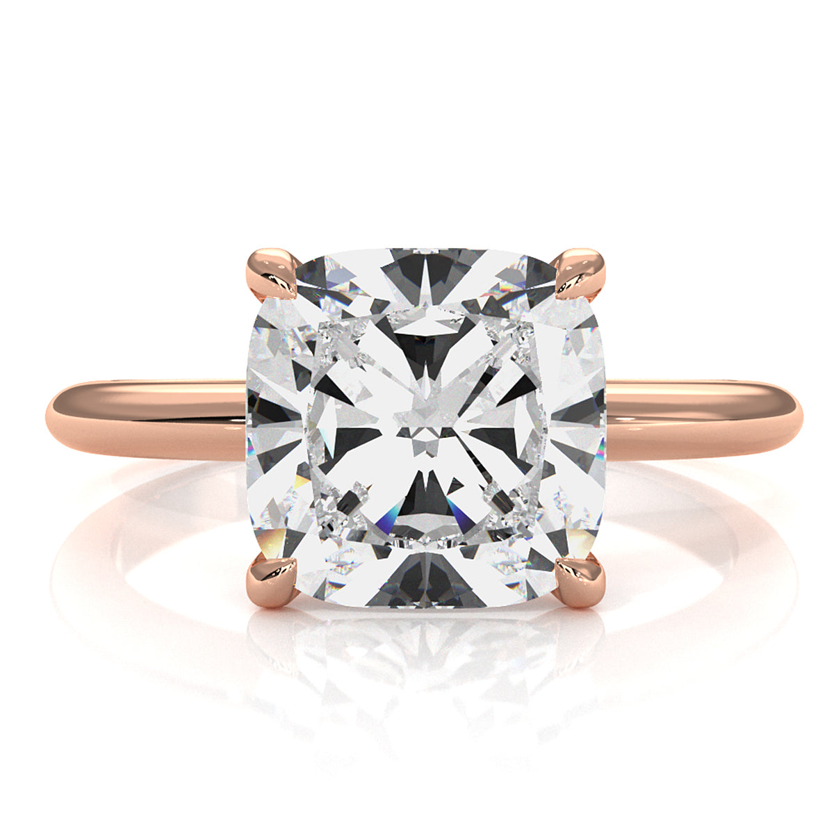 4g Knife Edge Solitaire Lab Grown Diamond Engagement Ring 2.5mm IGI Certified 3.00 Ctw.