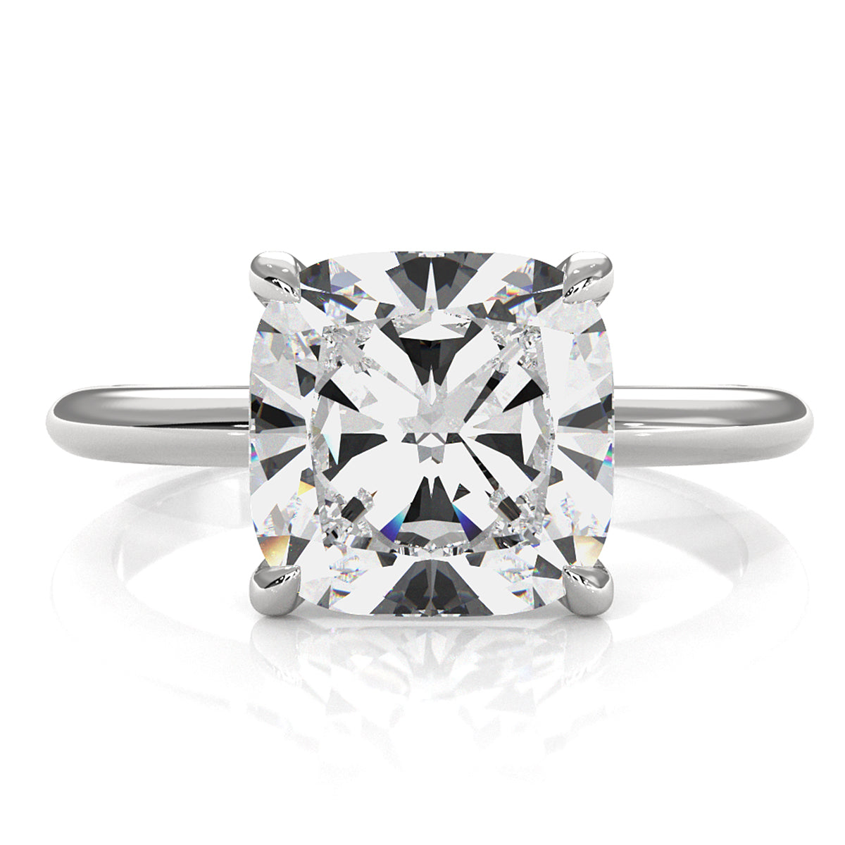 4g Knife Edge Solitaire Lab Grown Diamond Engagement Ring 2.5mm IGI Certified 3.00 Ctw.