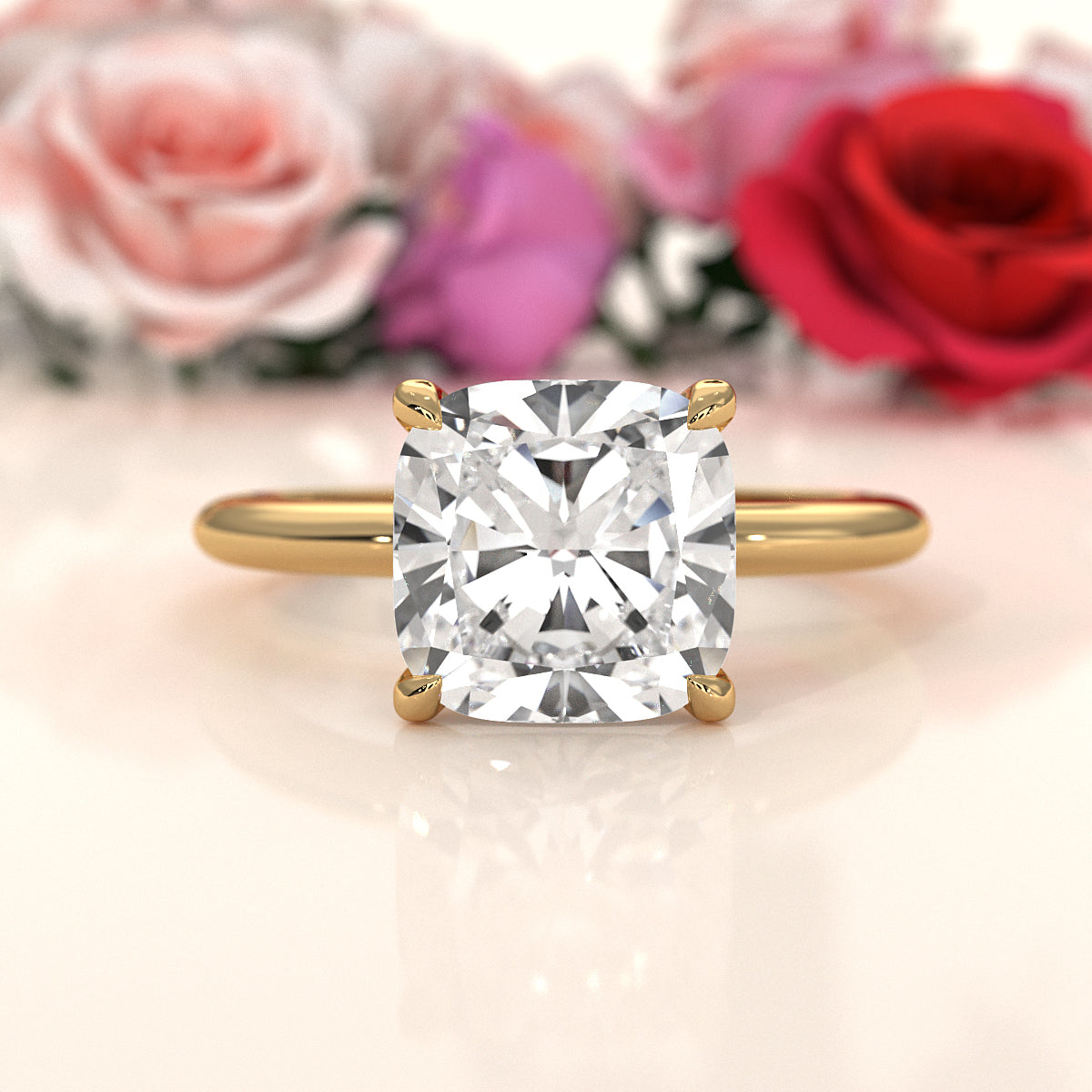 4g Knife Edge Solitaire Lab Grown Diamond Engagement Ring 2.5mm IGI Certified 3.00 Ctw.