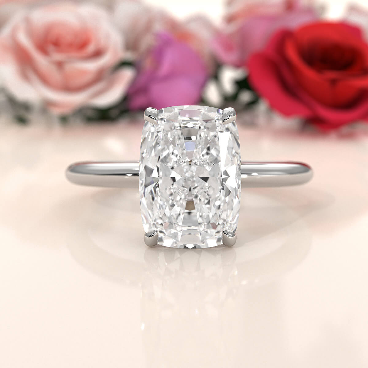 4g Knife Edge Solitaire Lab Grown Diamond Engagement Ring 2.5mm IGI Certified 3.00 Ctw.