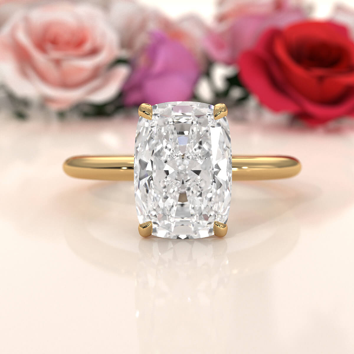 4g Knife Edge Solitaire Lab Grown Diamond Engagement Ring 2.5mm IGI Certified 3.00 Ctw.