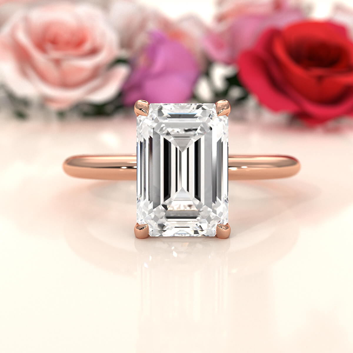 4g Knife Edge Solitaire Lab Grown Diamond Engagement Ring 2.5mm IGI Certified 3.00 Ctw.