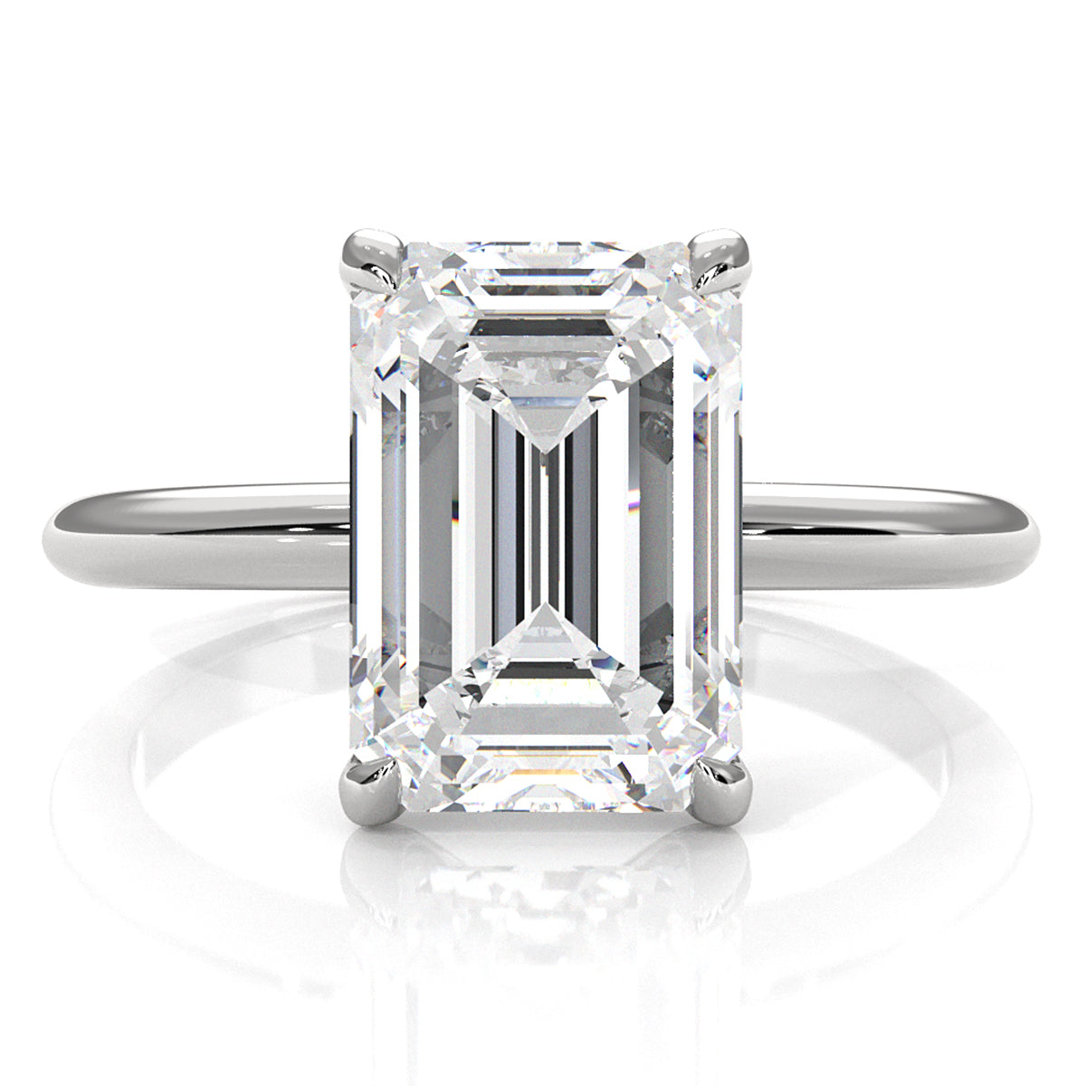 4g Knife Edge Solitaire Lab Grown Diamond Engagement Ring 2.5mm IGI Certified 3.00 Ctw.