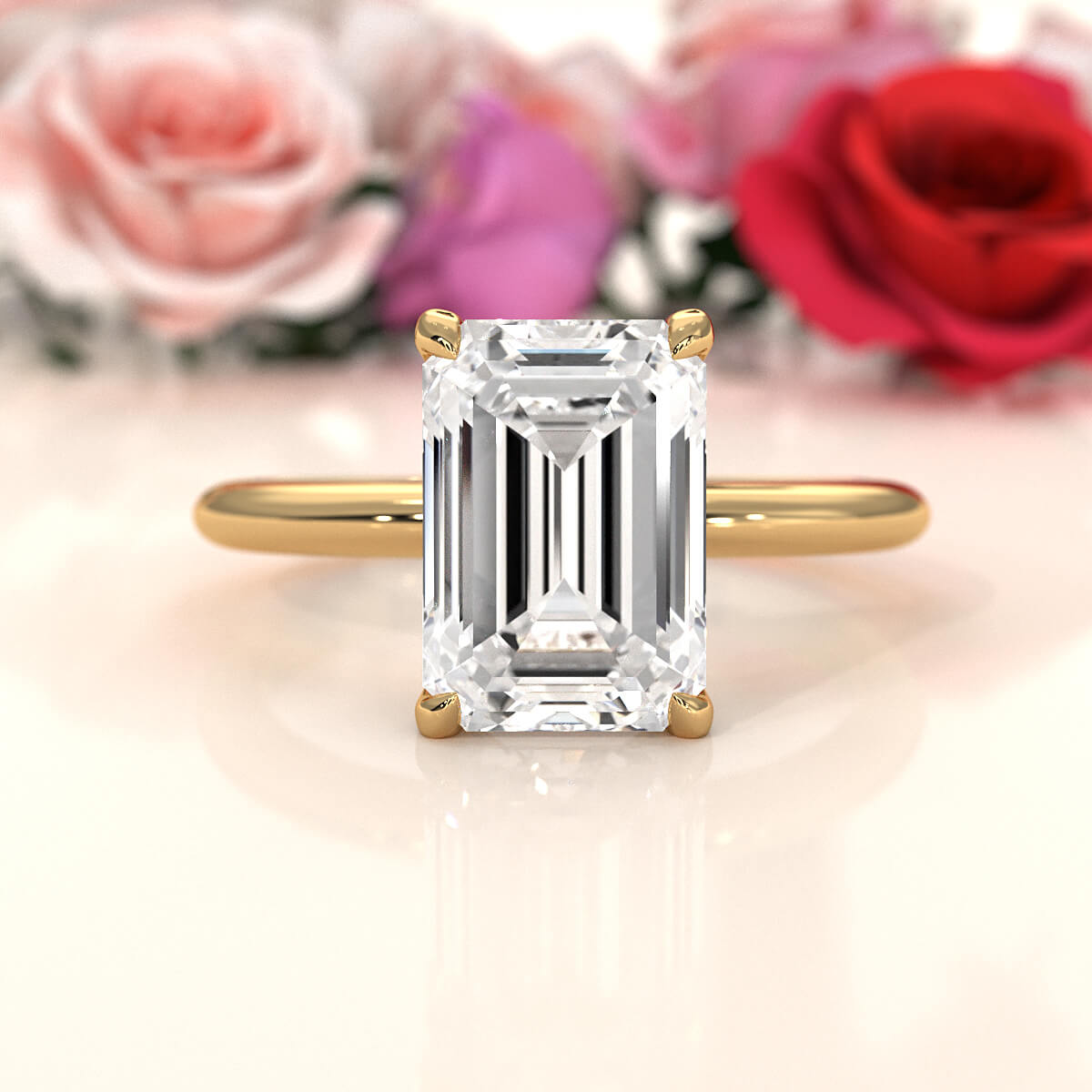 4g Knife Edge Solitaire Lab Grown Diamond Engagement Ring 2.5mm IGI Certified 3.00 Ctw.