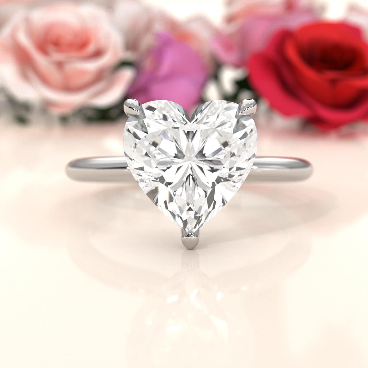 4g Knife Edge Solitaire Lab Grown Diamond Engagement Ring 2.5mm IGI Certified 3.00 Ctw.