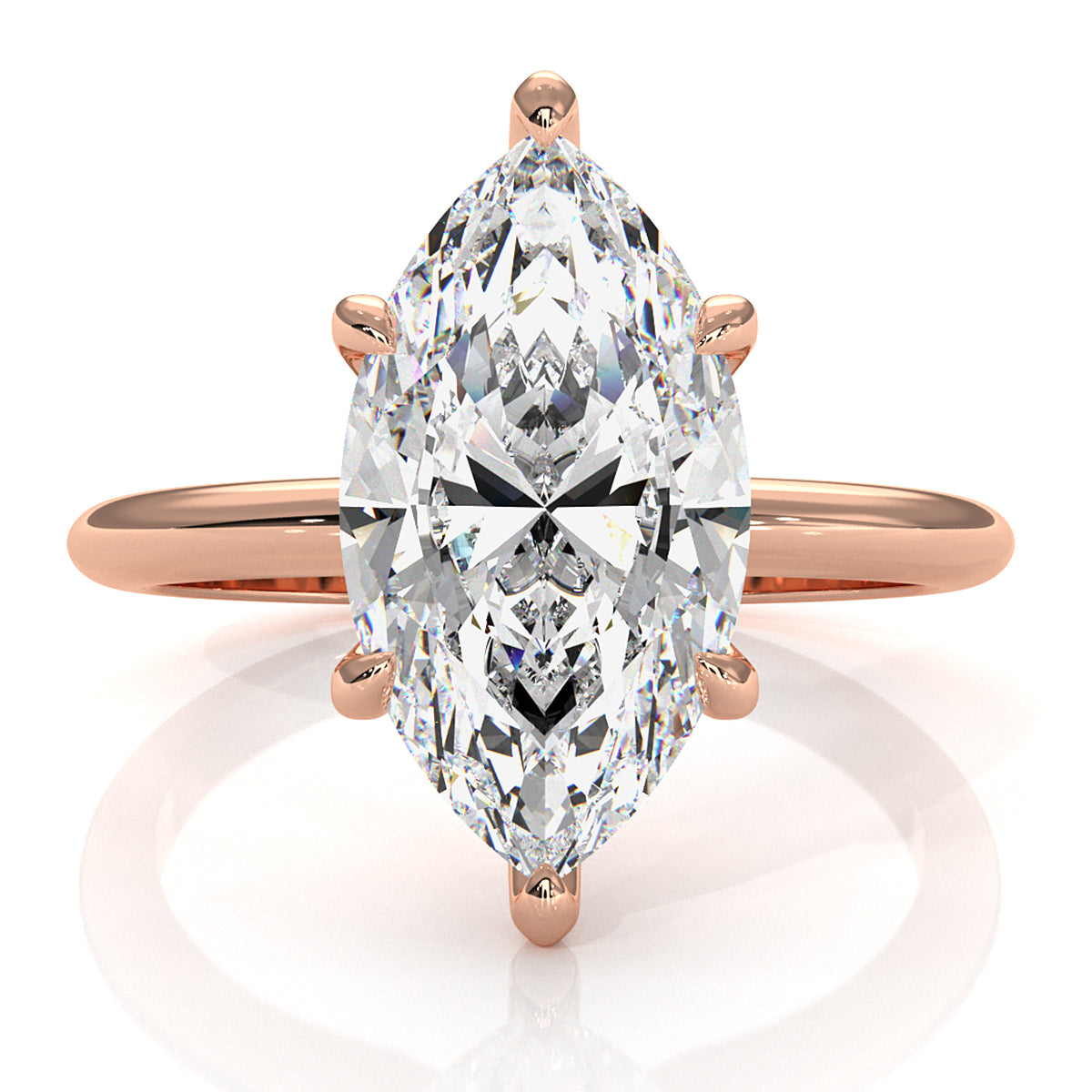 4g Knife Edge Solitaire Lab Grown Diamond Engagement Ring 2.5mm IGI Certified 3.00 Ctw.