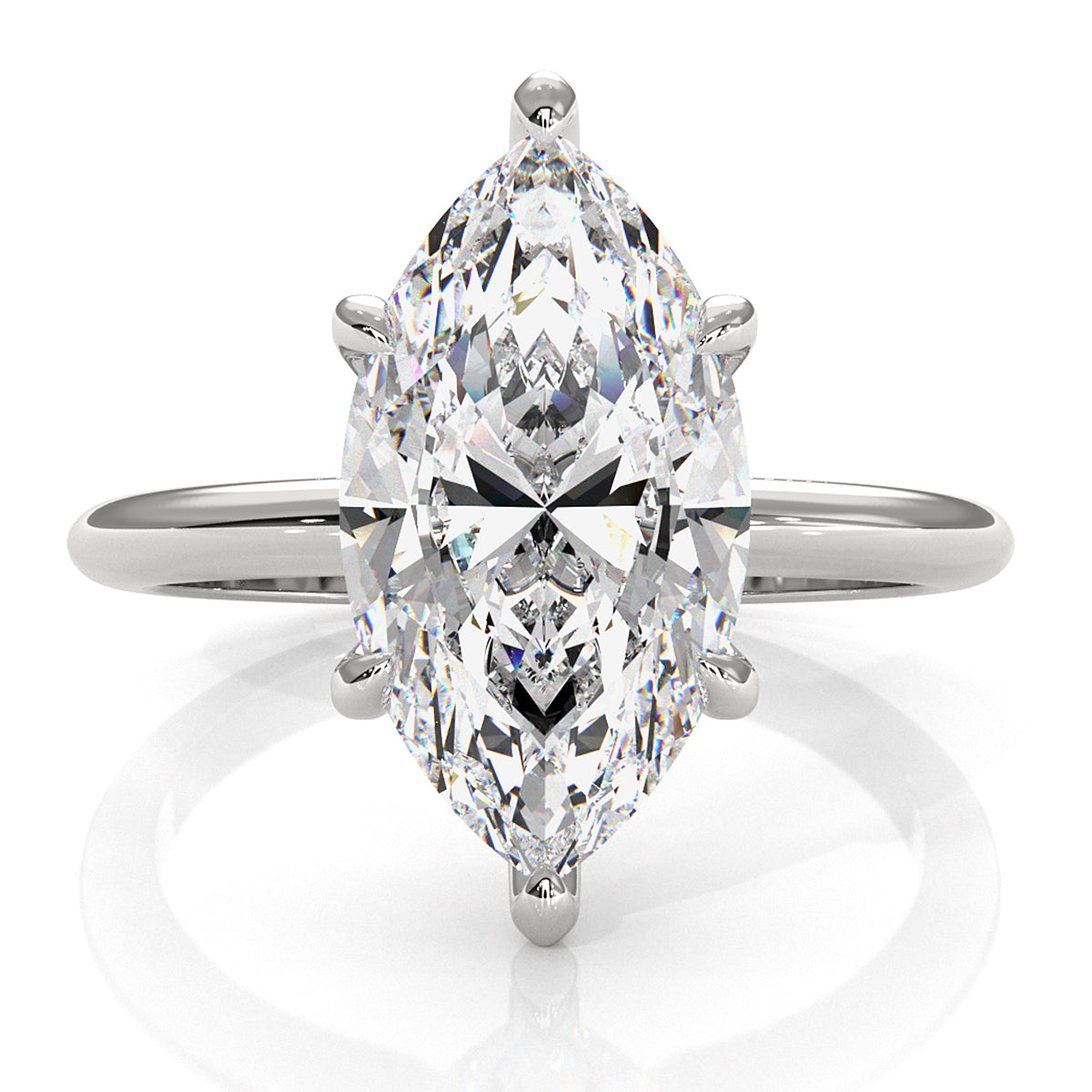 4g Knife Edge Solitaire Lab Grown Diamond Engagement Ring 2.5mm IGI Certified 3.00 Ctw.