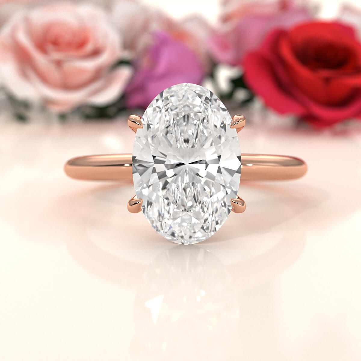 4g Knife Edge Solitaire Lab Grown Diamond Engagement Ring 2.5mm IGI Certified 3.00 Ctw.