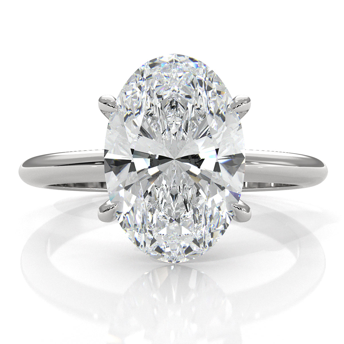 4g Knife Edge Solitaire Lab Grown Diamond Engagement Ring 2.5mm IGI Certified 3.00 Ctw.