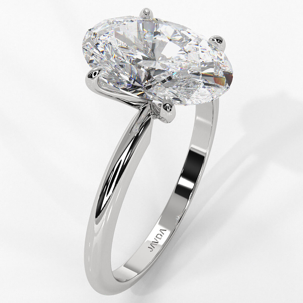 4g Knife Edge Solitaire Lab Grown Diamond Engagement Ring 2.5mm IGI Certified 3.00 Ctw.