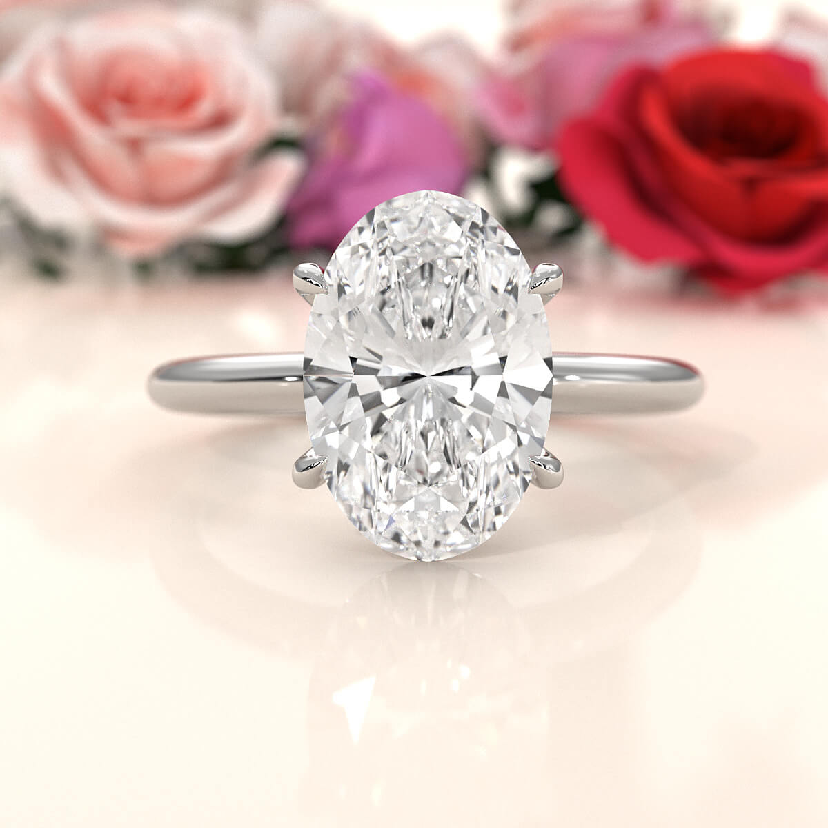 4g Knife Edge Solitaire Lab Grown Diamond Engagement Ring 2.5mm IGI Certified 3.00 Ctw.