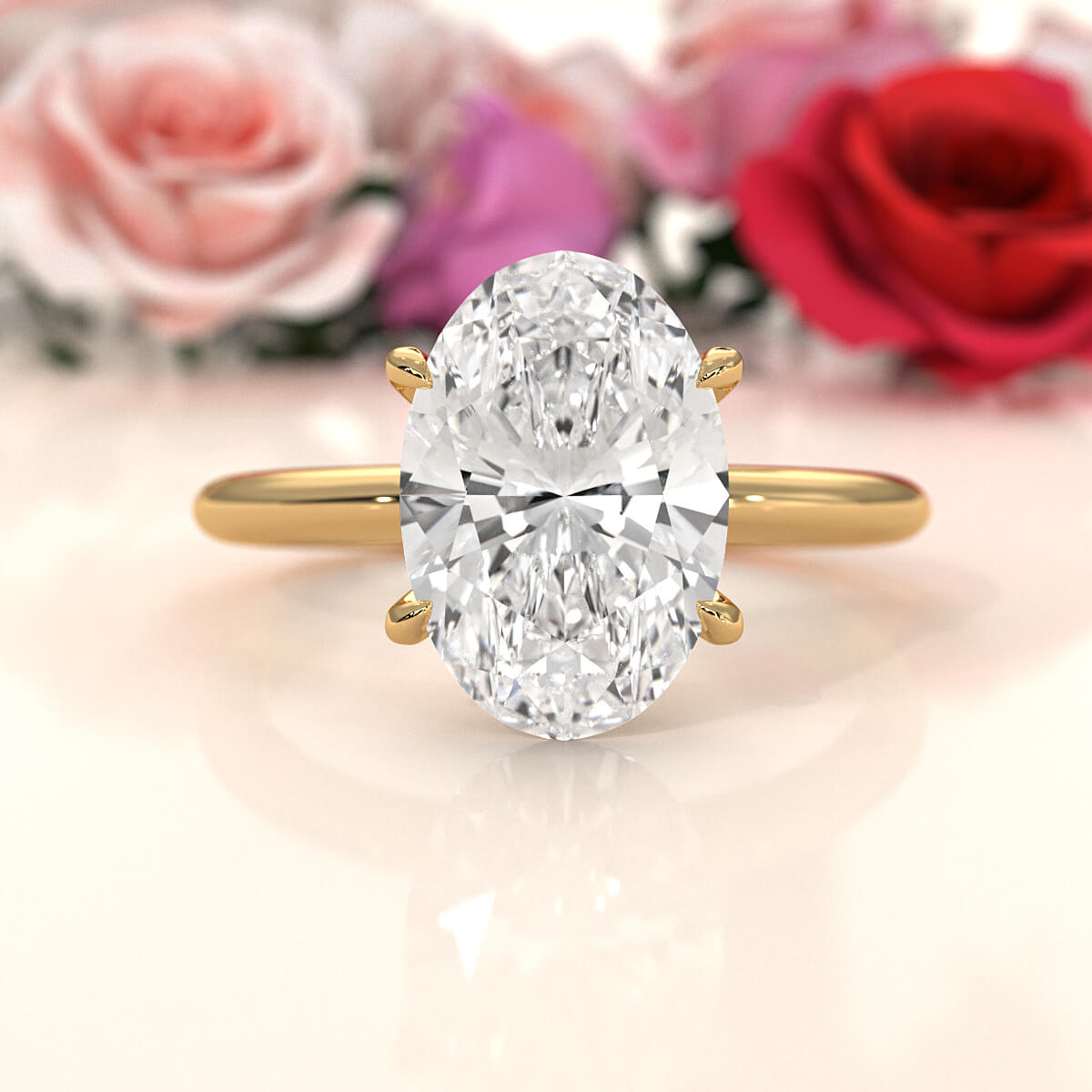 4g Knife Edge Solitaire Lab Grown Diamond Engagement Ring 2.5mm IGI Certified 3.00 Ctw.