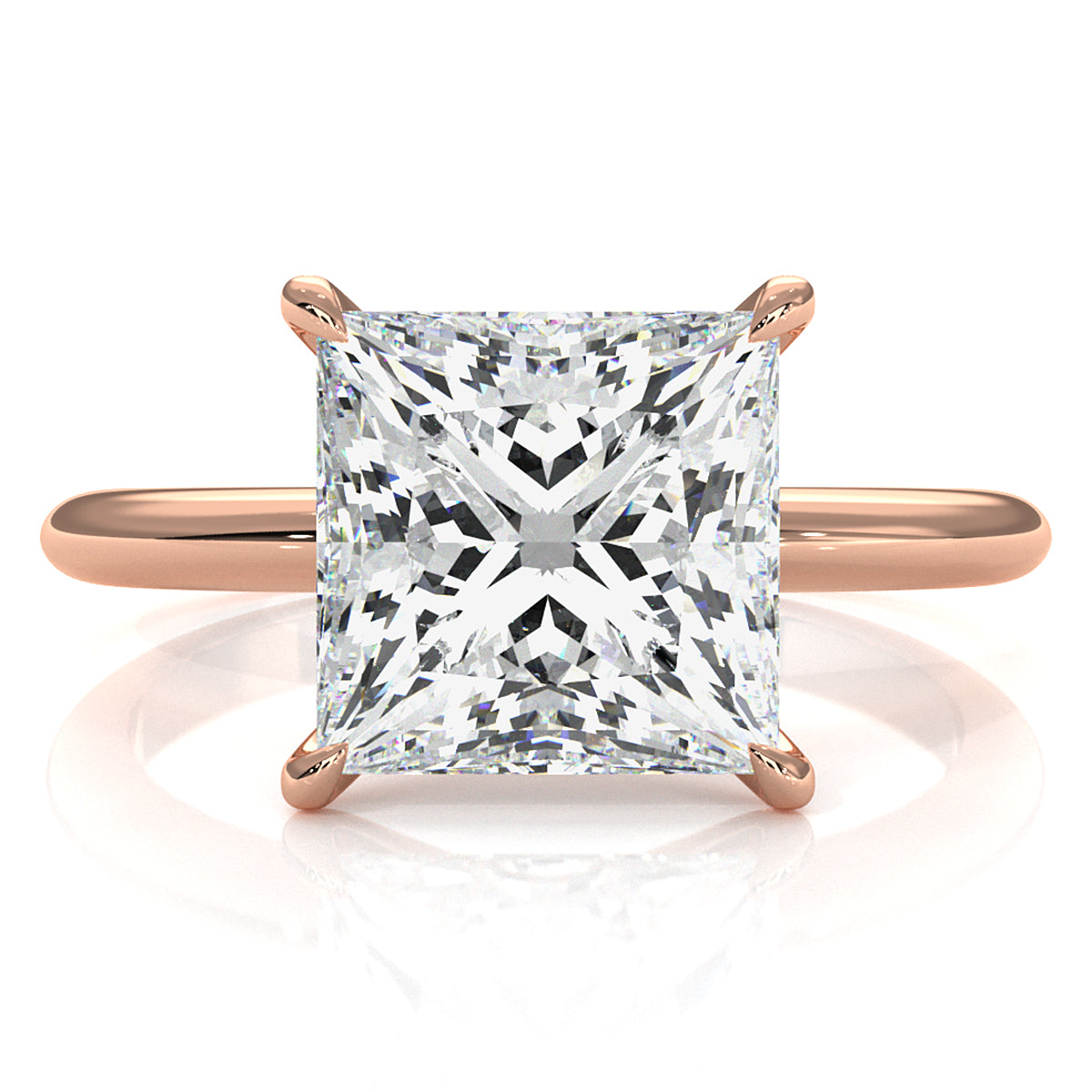 4g Knife Edge Solitaire Lab Grown Diamond Engagement Ring 2.5mm IGI Certified 3.00 Ctw.