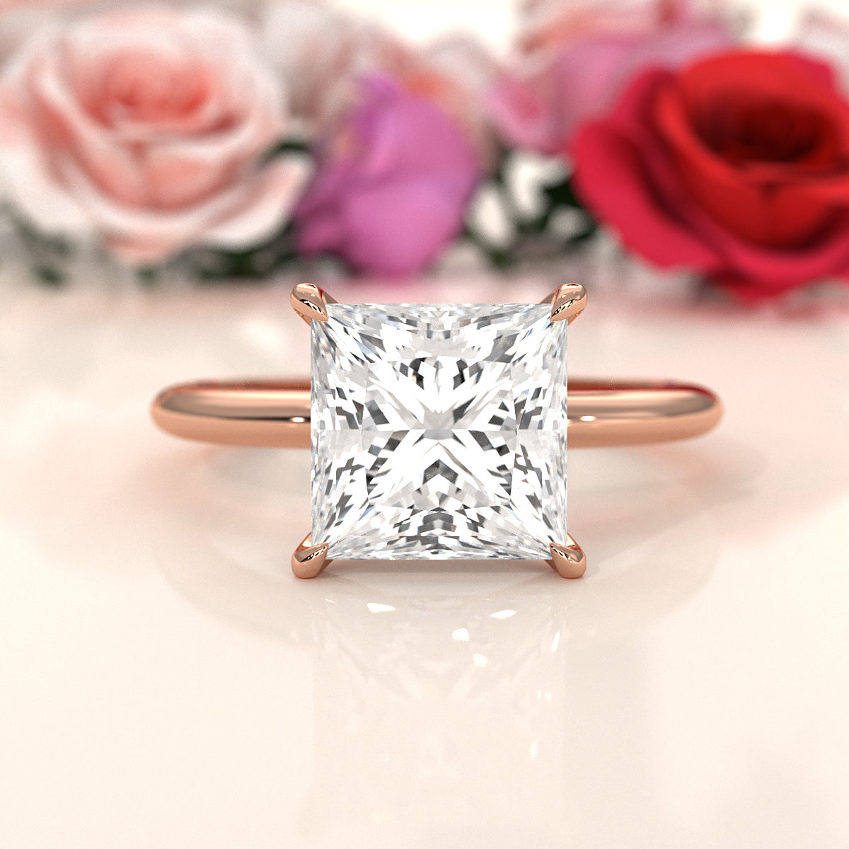 4g Knife Edge Solitaire Lab Grown Diamond Engagement Ring 2.5mm IGI Certified 3.00 Ctw.