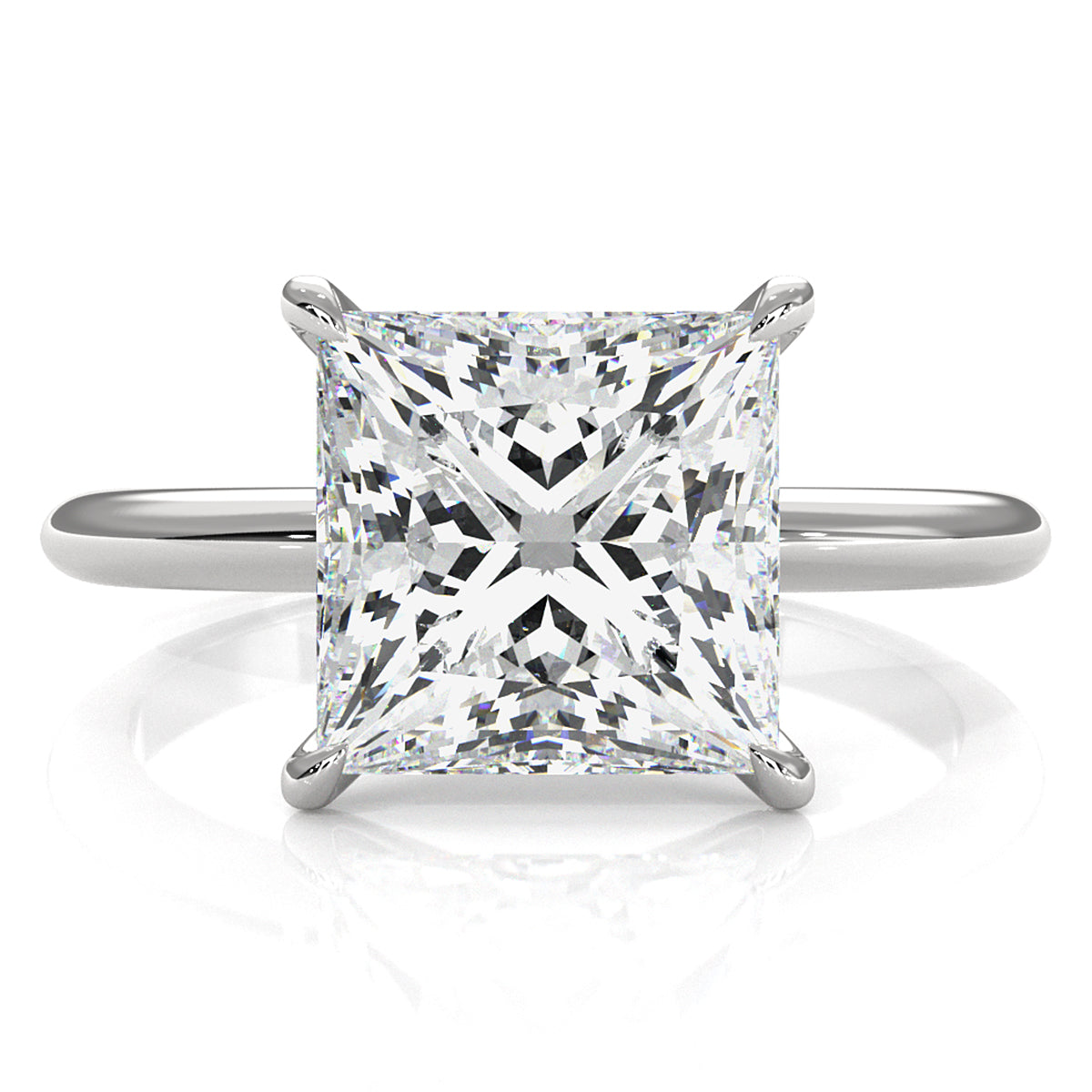 4g Knife Edge Solitaire Lab Grown Diamond Engagement Ring 2.5mm IGI Certified 3.00 Ctw.