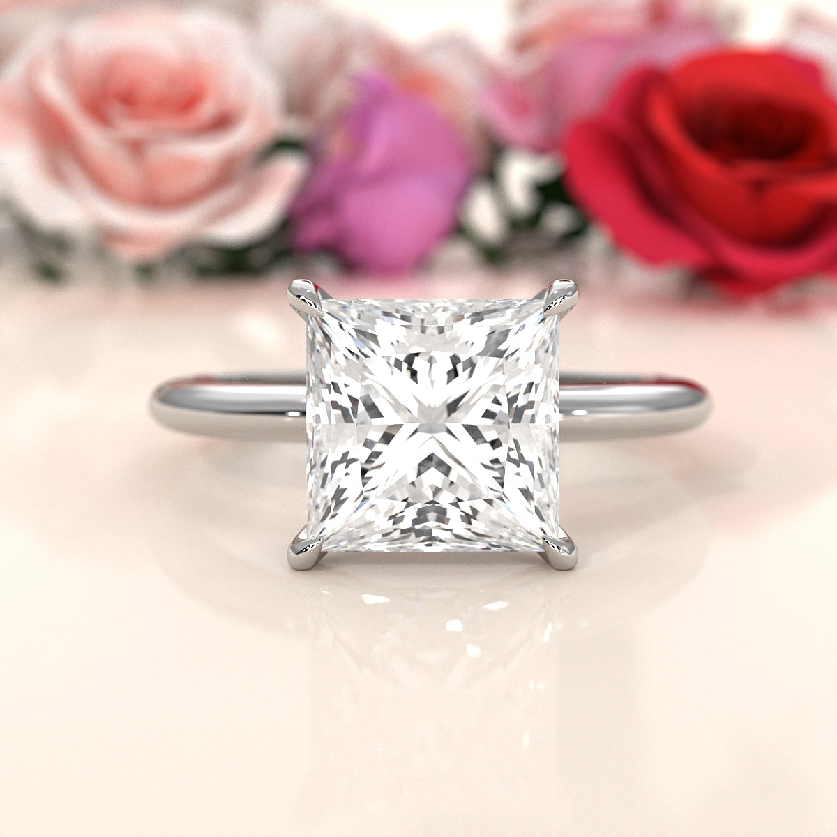 4g Knife Edge Solitaire Lab Grown Diamond Engagement Ring 2.5mm IGI Certified 3.00 Ctw.