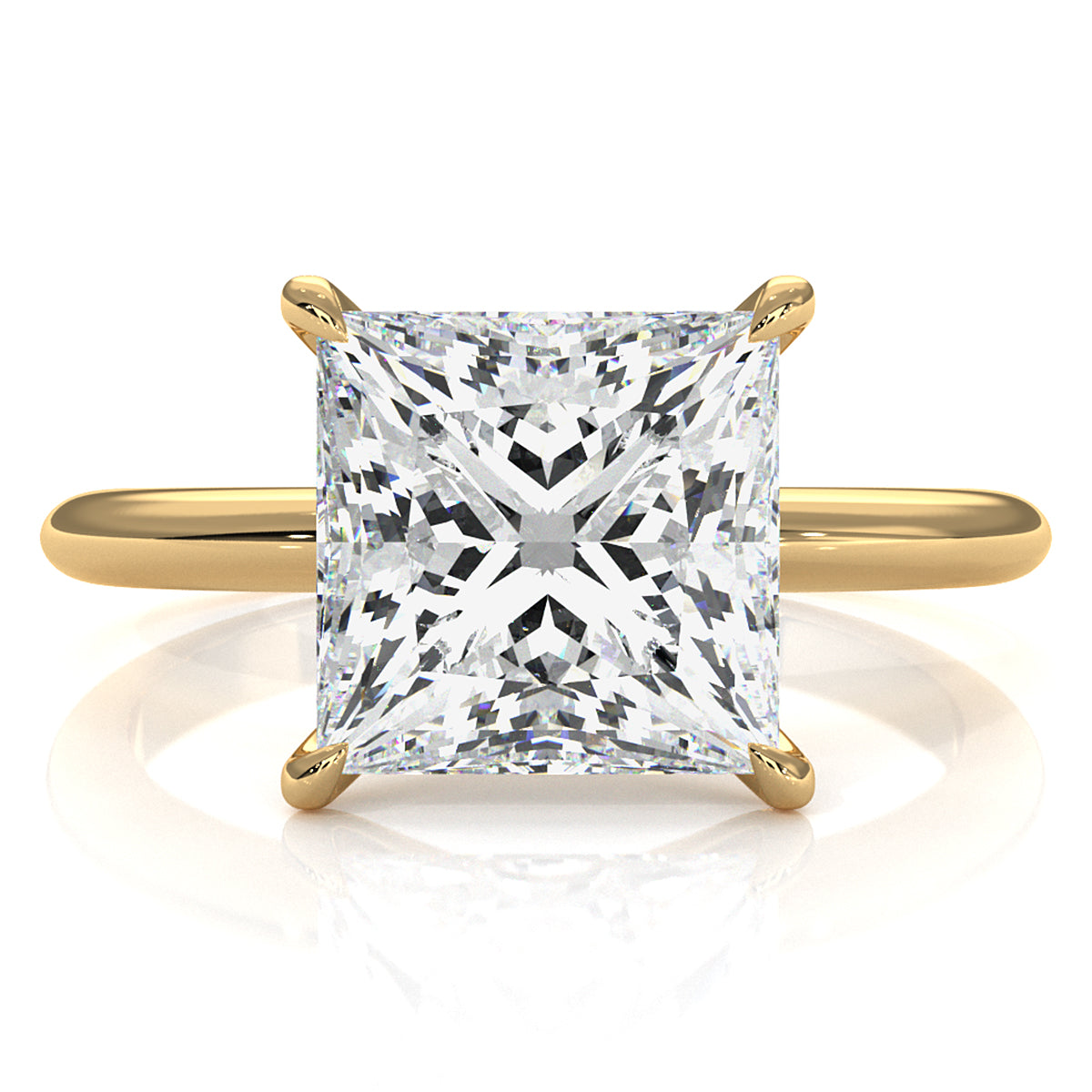 4g Knife Edge Solitaire Lab Grown Diamond Engagement Ring 2.5mm IGI Certified 3.00 Ctw.