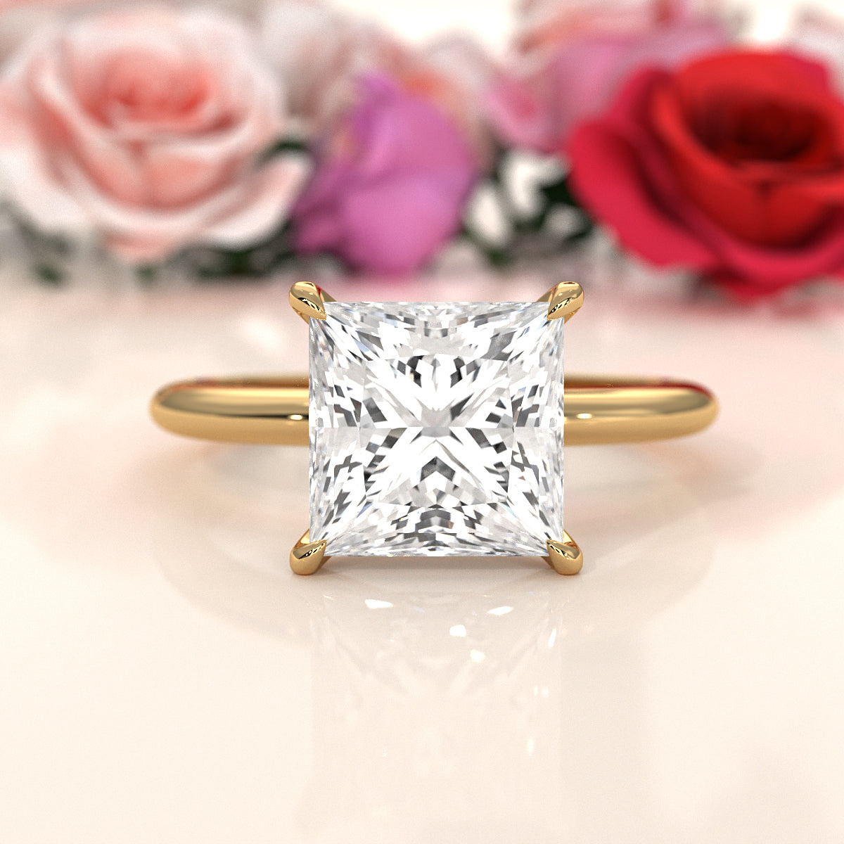 4g Knife Edge Solitaire Lab Grown Diamond Engagement Ring 2.5mm IGI Certified 3.00 Ctw.