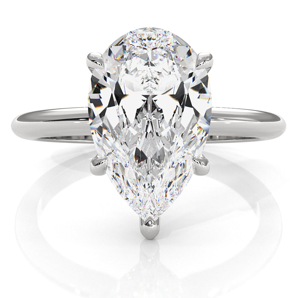 4g Knife Edge Solitaire Lab Grown Diamond Engagement Ring 2.5mm IGI Certified 3.00 Ctw.