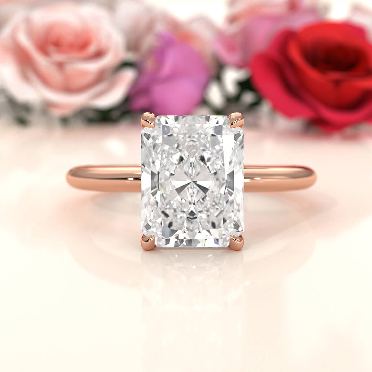 4g Knife Edge Solitaire Lab Grown Diamond Engagement Ring 2.5mm IGI Certified 3.00 Ctw.